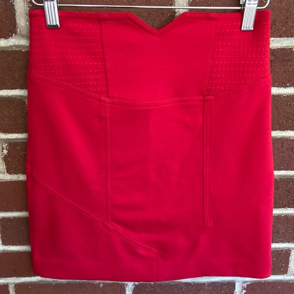 BCBGeneration Red Zip Front Bodycon Mini Skirt - Picture 9 of 12